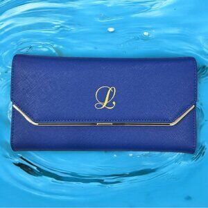 Women Wallet Genuine Leather Large Capacity with GPS and RFID Blocking (BLUE)